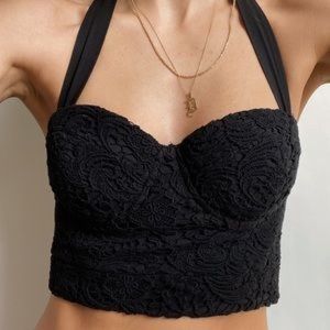 Marciano black crochet bustier